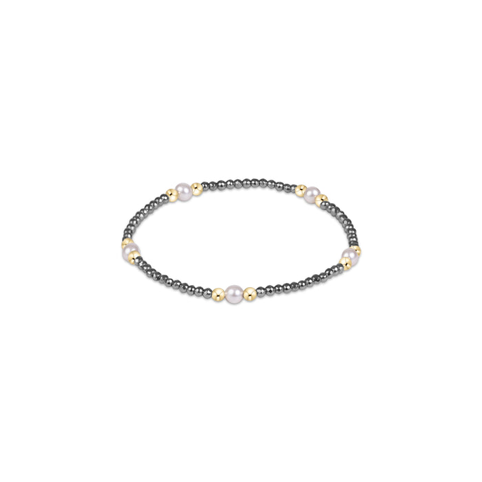 enewton Purpose Pearl 4mm Silver Faceted Hematite Bracelet