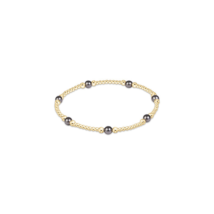 enewton Purpose Pearl Dark Grey 4mm Gold Bracelet