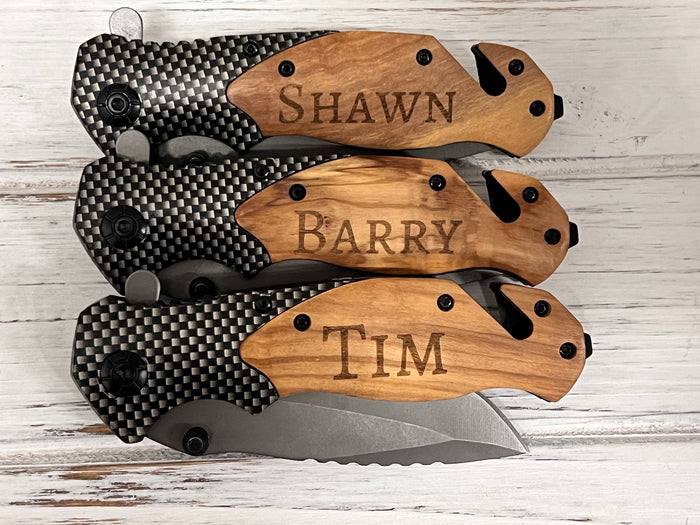 Engraved finished knives