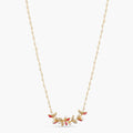 Eriha Pearl Elegant CZ Pink Leaf Necklace