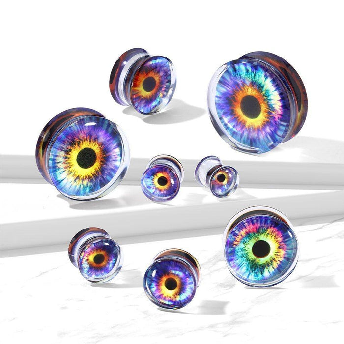 Eye Print Acrylic Plug 8mm-25mm-My Body Piercing Jewellery