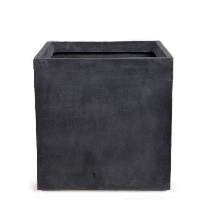 Fiberglass Cube Planter - Gray