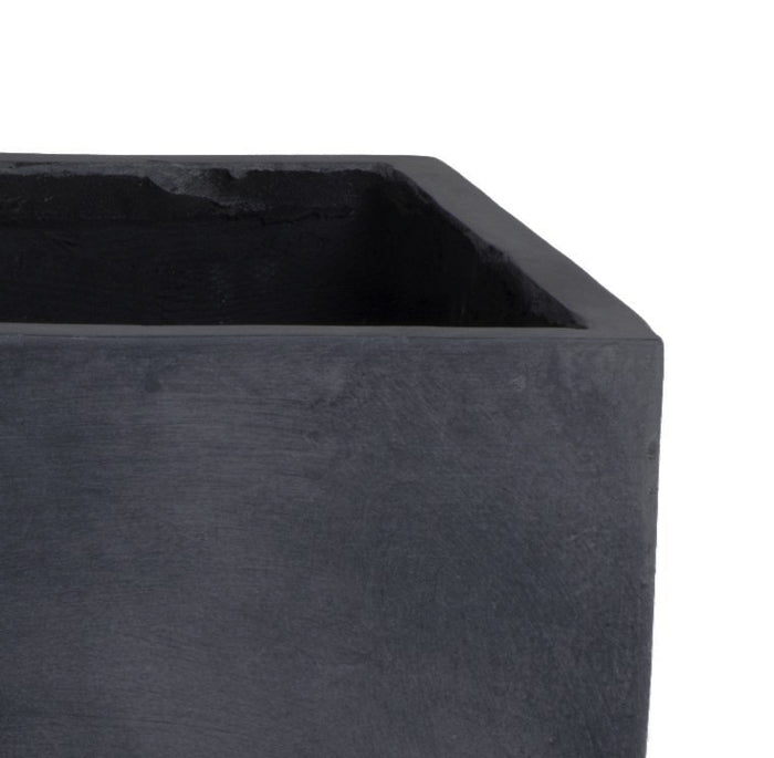 Fiberglass Cube Planter - Gray