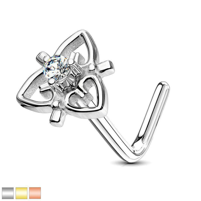 Filigree Heart Nose L Bend 20G-My Body Piercing Jewellery