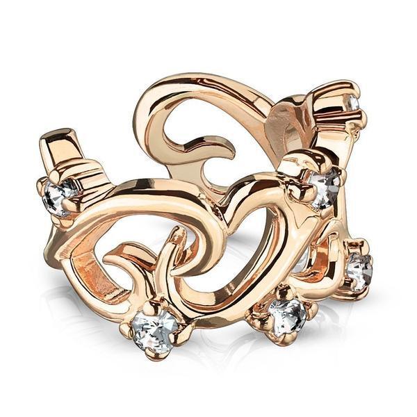 Filigree Hearts Non-Piercing Ear Cuff-My Body Piercing Jewellery