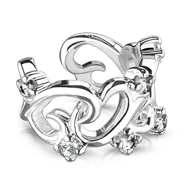 Filigree Hearts Non-Piercing Ear Cuff-My Body Piercing Jewellery