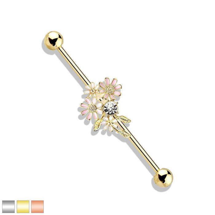 Flower Cluster Industrial 14G 38mm-My Body Piercing Jewellery