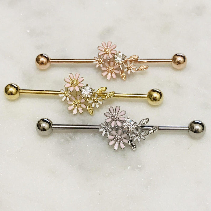 Flower Cluster Industrial 14G 38mm-My Body Piercing Jewellery
