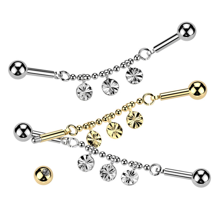 Flower Disc Connector Industrial Bar 14G