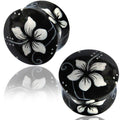 Flower Wood Saddle Plug PAIR 8mm-25mm-My Body Piercing Jewellery