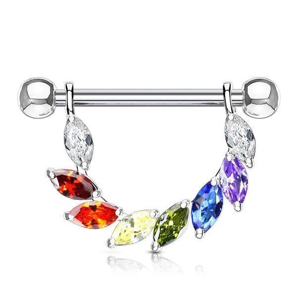 Flowing Gems Nipple Dangle 14G-My Body Piercing Jewellery