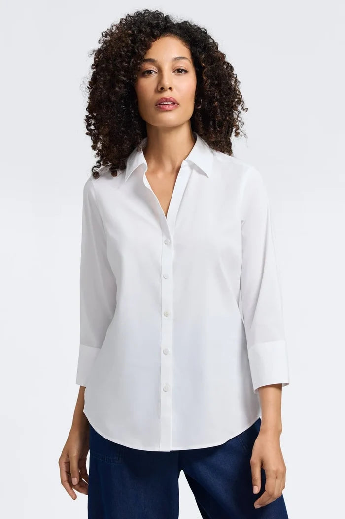Foxcroft Mary Shirt in White - Mildred Hoit