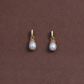Freshwater Pearl Drop Earrings with Stone