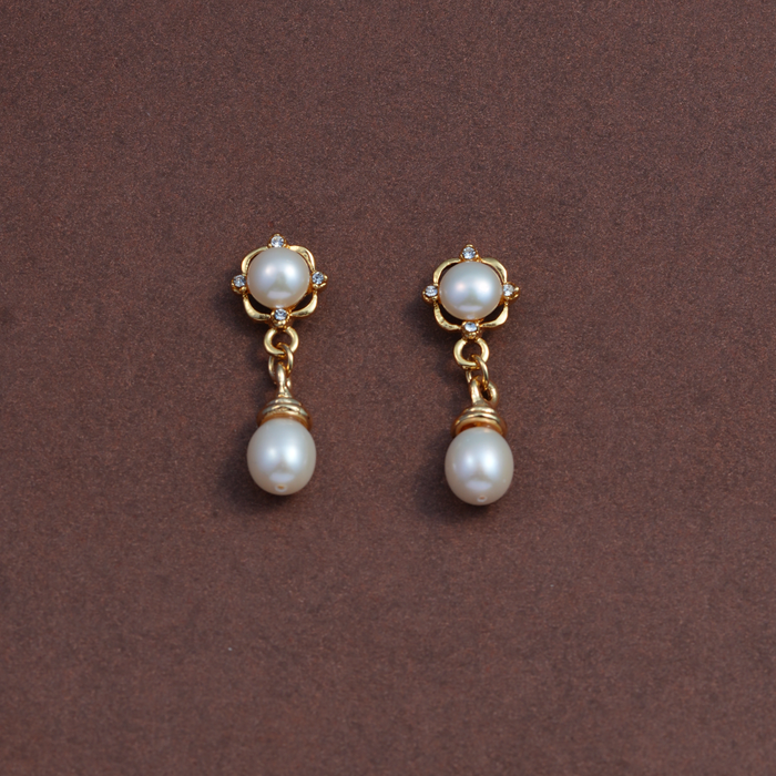 Freshwater White Pearl & CZ Dangles