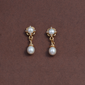 Freshwater White Pearl & CZ Dangles