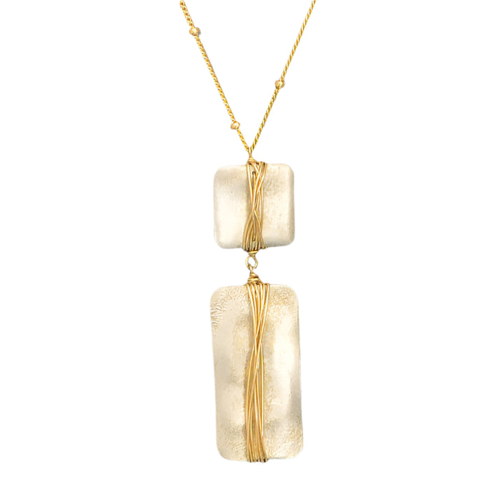 Funky Rectangle and Square Necklace  (N584MG) - DanaReedDesigns