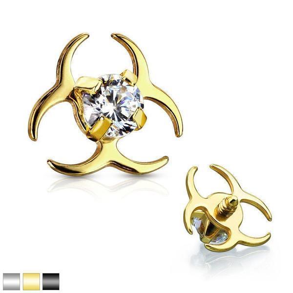 Gem Biohazard Dermal Top 14G-My Body Piercing Jewellery