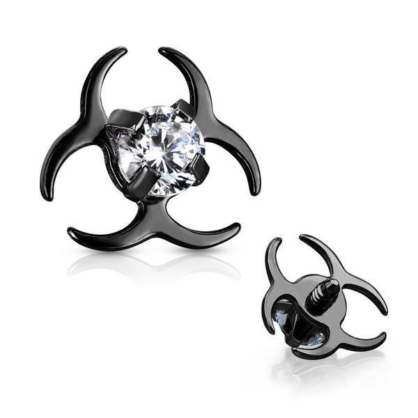 Gem Biohazard Dermal Top 14G-My Body Piercing Jewellery