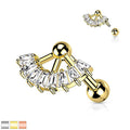 Gem Fan Cartilage Bar 16G-My Body Piercing Jewellery