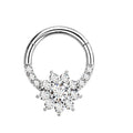 Gem Flower Hinged Ring 16G 8mm-My Body Piercing Jewellery