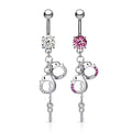 Gem Handcuff Belly Bar 14G-My Body Piercing Jewellery