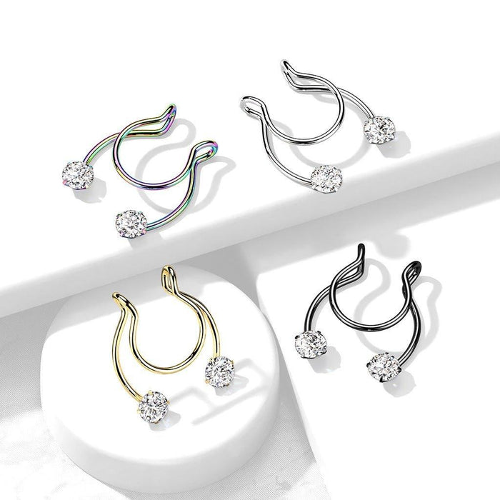 Gem Non-Piercing Nipple/Septum Dangle-My Body Piercing Jewellery