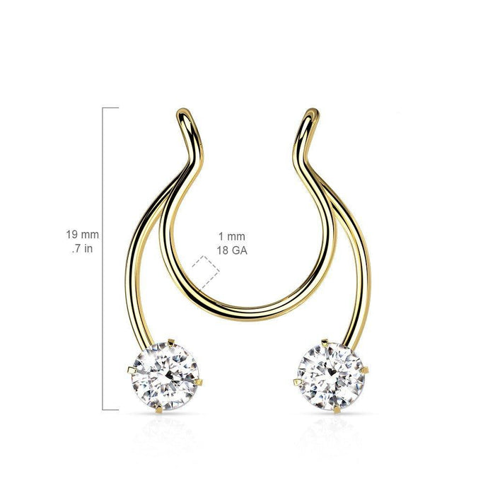 Gem Non-Piercing Nipple/Septum Dangle-My Body Piercing Jewellery