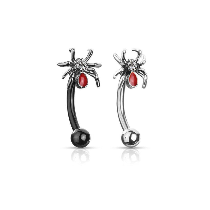 Gem Spider Curve 16G-My Body Piercing Jewellery