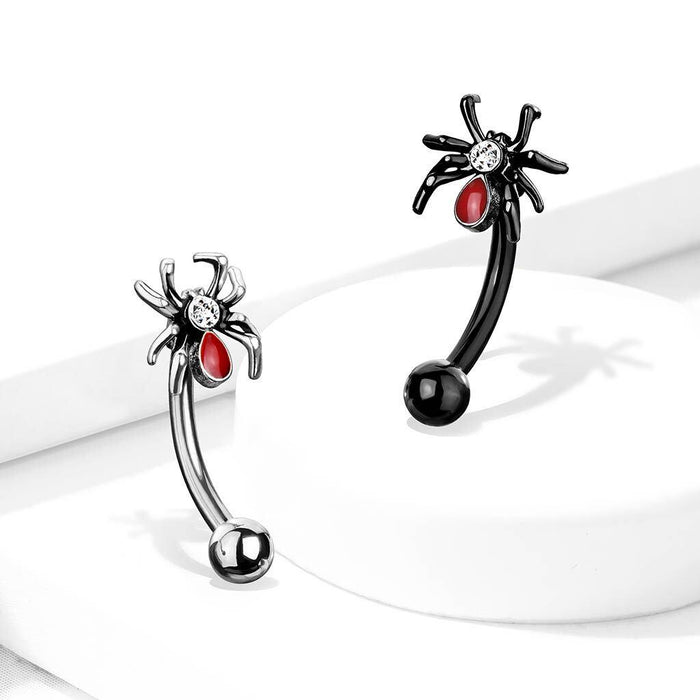 Gem Spider Curve 16G-My Body Piercing Jewellery