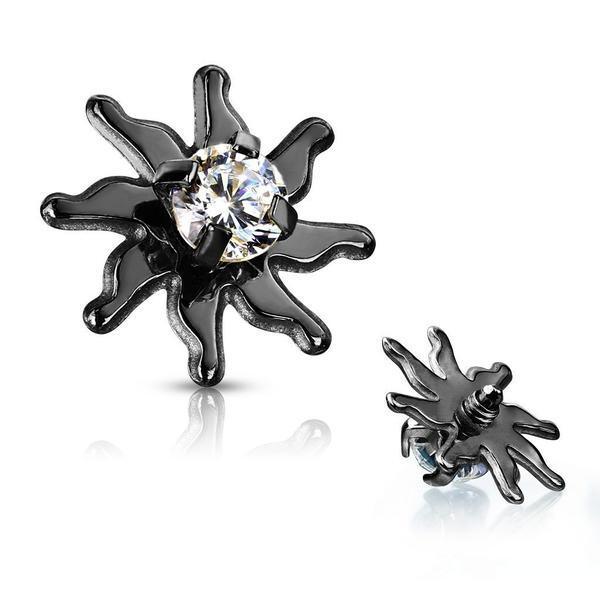 Gem Starburst Dermal Top 14G-My Body Piercing Jewellery