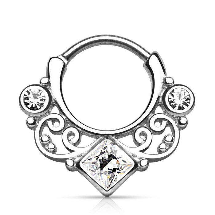 Gem Swirls Septum Clicker 16G-My Body Piercing Jewellery