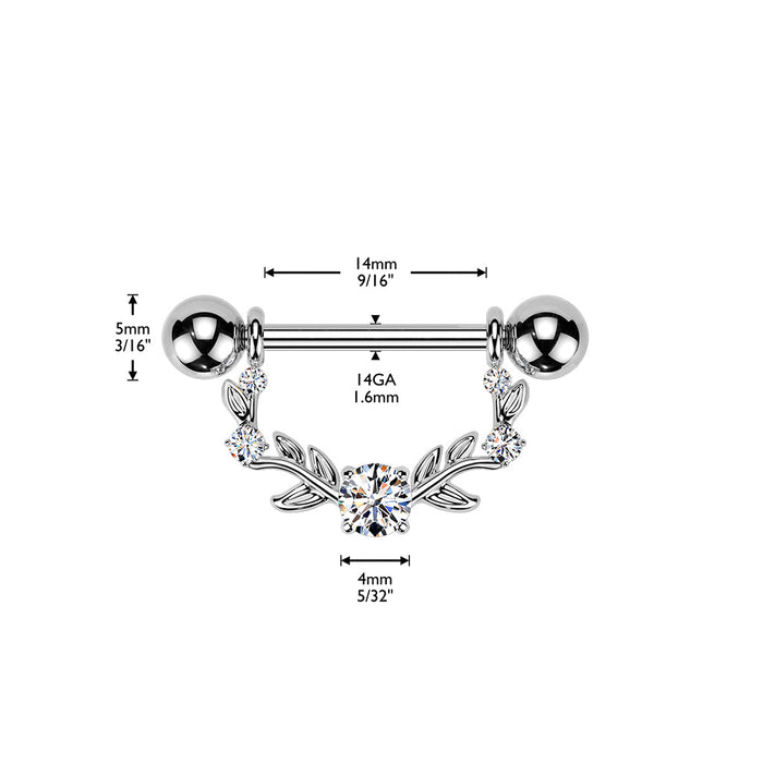 Gem Vine Nipple Dangle 14G