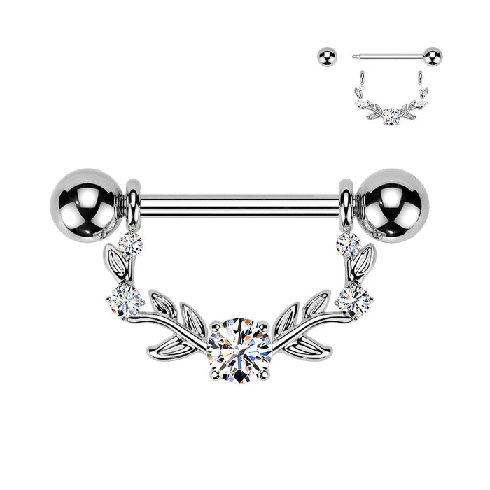 Gem Vine Nipple Dangle 14G
