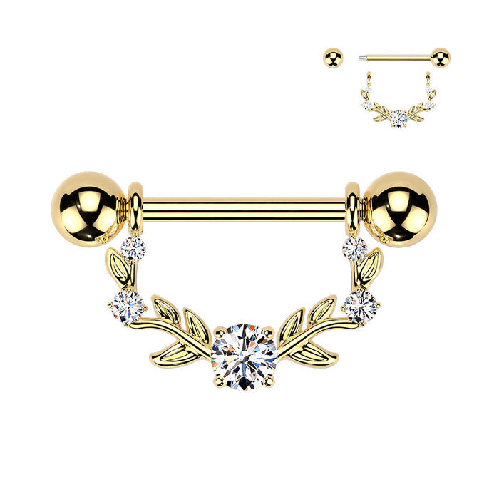 Gem Vine Nipple Dangle 14G