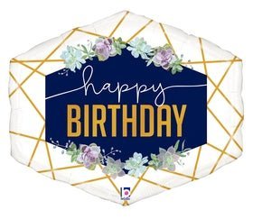 Geo Navy Birthday 30" - (Single Pack). 35851 - FestiUSA