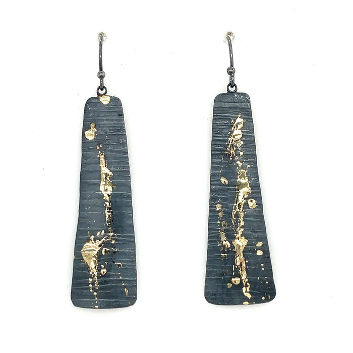 Gilded Splatter Geometric Earrings
