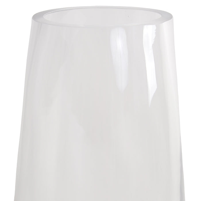 Glass Tapered Cylinder Vase, 12" H x 6.3" Dia