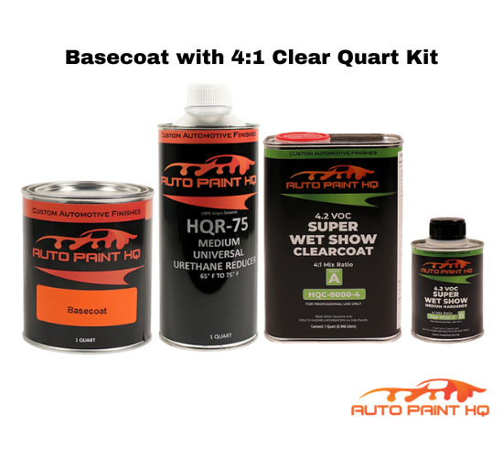 GM WA606R Red Hot Metallic Basecoat Clearcoat Quart Complete Paint Kit