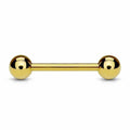 Gold IP Barbell 16G 14G-My Body Piercing Jewellery