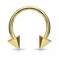 Gold IP Spike Horseshoe 16G 14G-My Body Piercing Jewellery