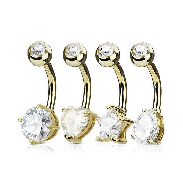 IP Gem Belly Bar 14G-My Body Piercing Jewellery