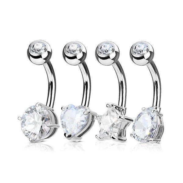 IP Gem Belly Bar 14G-My Body Piercing Jewellery