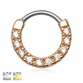 Gold Plated Gem Paved Septum Clicker 16G-My Body Piercing Jewellery