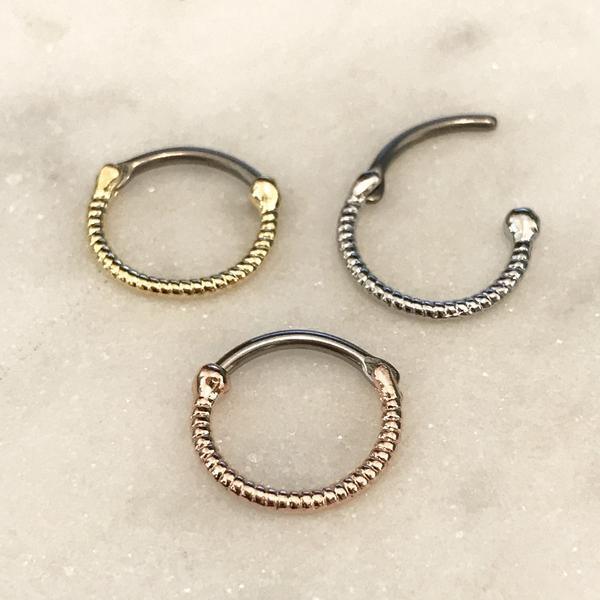 Gold Plated Twisted Septum Clicker 16G-My Body Piercing Jewellery
