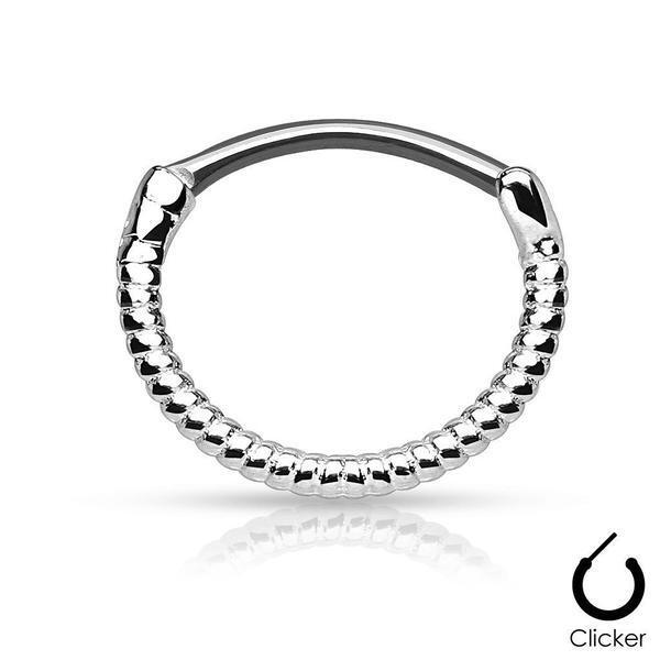 Gold Plated Twisted Septum Clicker 16G-My Body Piercing Jewellery