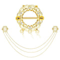 Gold Triple Chain Nipple Shield 14G-My Body Piercing Jewellery