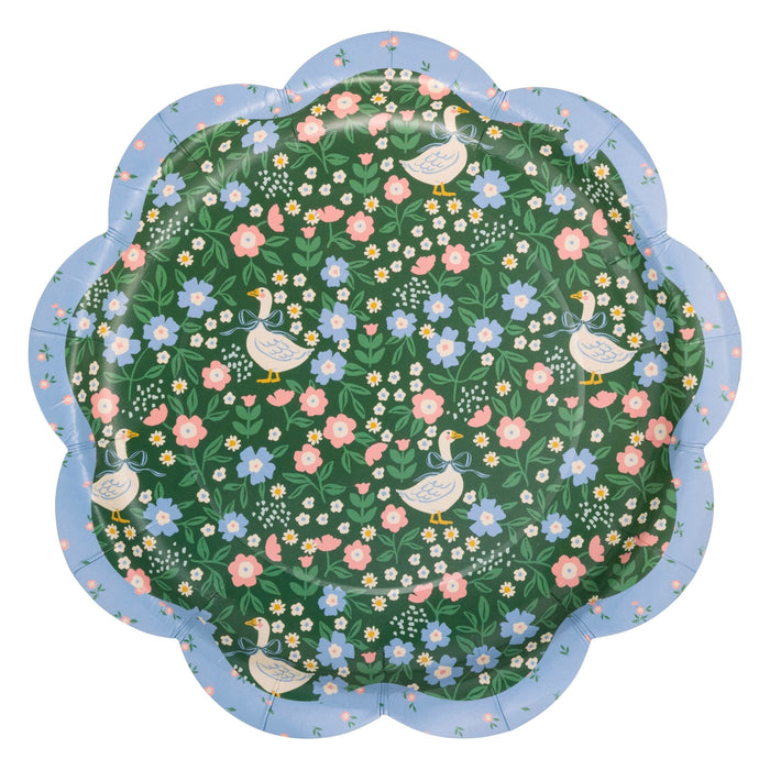 Goose Pattern Paper Plates 10" - bubblegum market