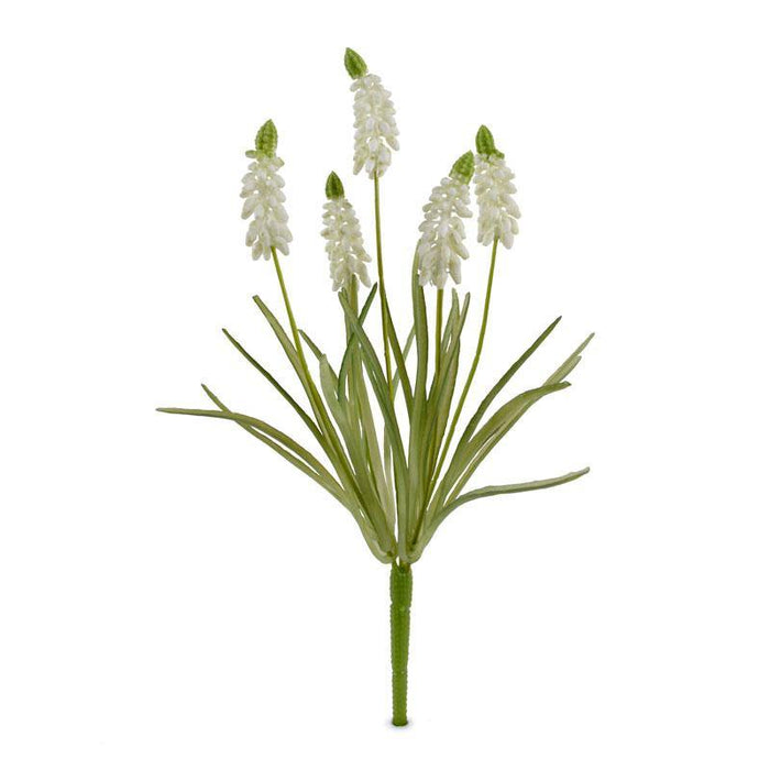 Grape Hyacinth Spray, 12.5"L - White - New Growth Designs