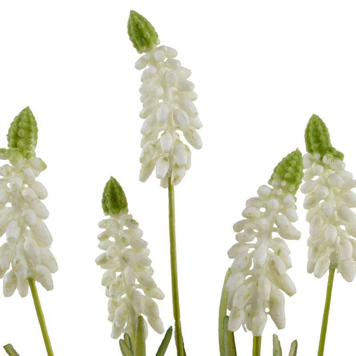 Grape Hyacinth Spray, 12.5"L - White - New Growth Designs