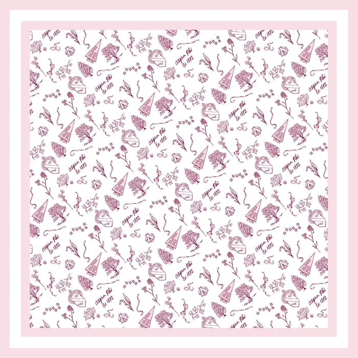Greek Toile Silk Scarve- Alpha Phi
